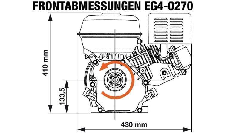 motore a benzina EG4-270cc-6.56kW-8.92HP-3,600 RPM-H-KW25x88.2-avviamento manuale
