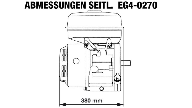 motore a benzina EG4-270cc-6.56kW-8.92HP-3,600 RPM-H-KW25x88.2-avviamento manuale
