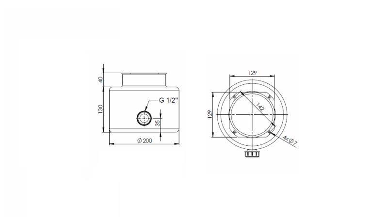 SERBATOIO METALLICO ROLL PP 4 LITRI ORIZZONTALE-VERTICALE - dimensioni