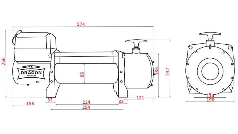 GARRAFA ELÉCTRICA DE 24 V DWT 16000 HD - 7257 KG