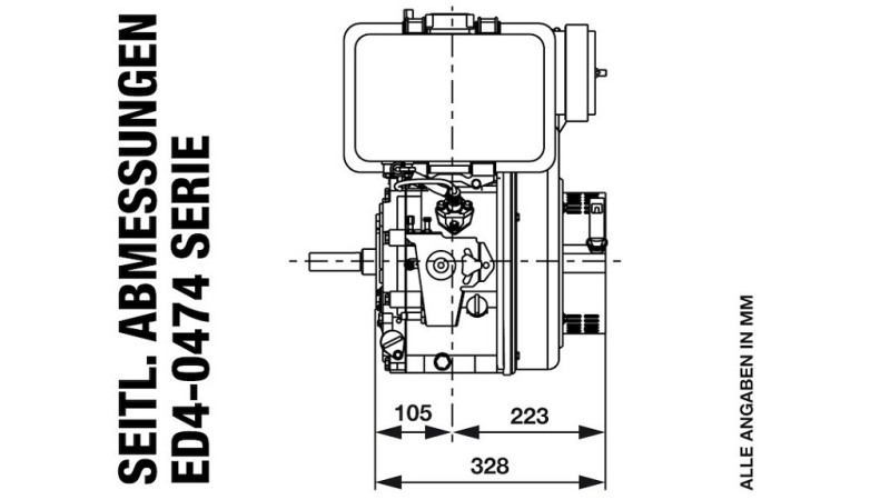 dieselmotor 474cc-8.0kW-3,600 RPM-E-KW25x88-elektrisk start