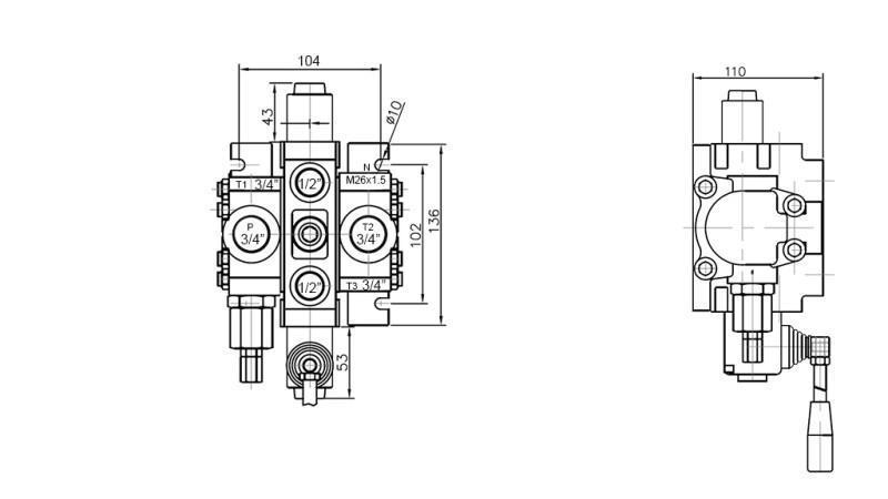 HYDRAULINEN VENTTIILI 1xPC70