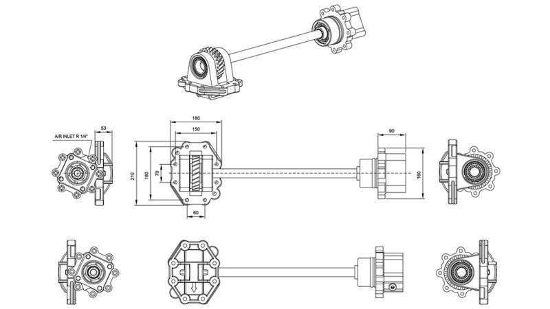 Afmetingen UITGANG VOOR HYDRAULISCHE POMP - SCANIA GRS 905