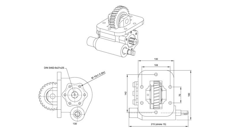 Dimensiones DE LA BOMBA HIDRÁULICA - ISUZU MSB 5S VACÍO