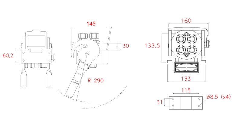 MULTI-FASTER GIUNTO 4 VIE BSP 1/2 PARTE FISSA