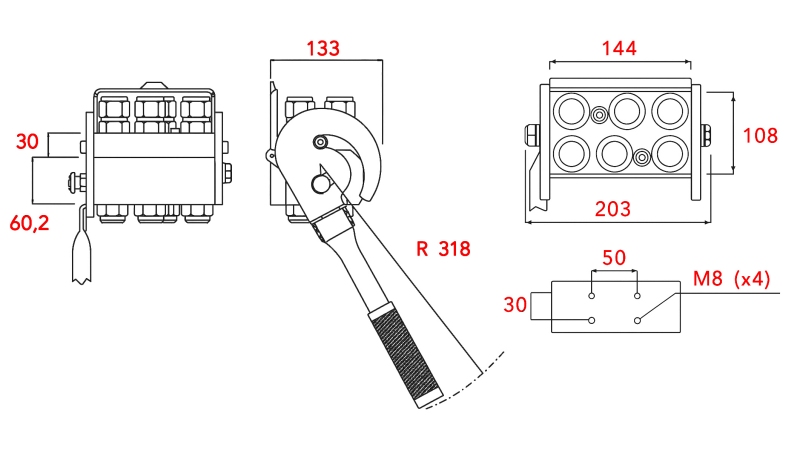 MULTI-FASTER LIITIN 6SUUNTAINEN BSP 1/2 KIINTEÄ OSA