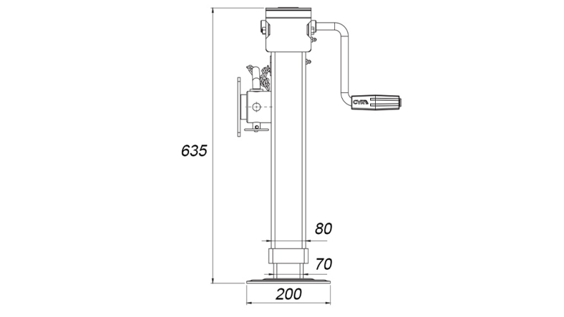 SUPORTE DE ROSCA PARA PÉ COM FLANGE 380mm - 4.000kg
