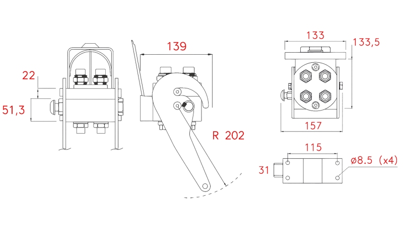 MULTI-FASTER GIUNTO 4 VIE BSP 3/8 PARTE FISSA