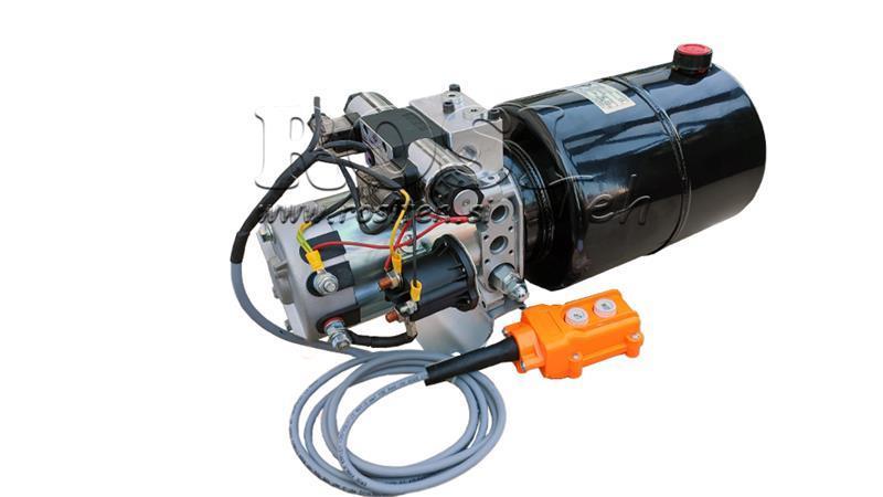 MINI AGGREGATO IDRAULICO 12V DC - 1.6kW = 2.1cc - 8 lit - assemblaggio bidirezionale (metallo)