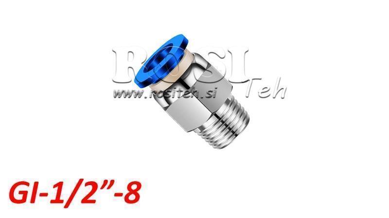 CONECTOR RECTO DE ENCHUFE NEUMÁTICO TPA CON ROSCA GI-012-8