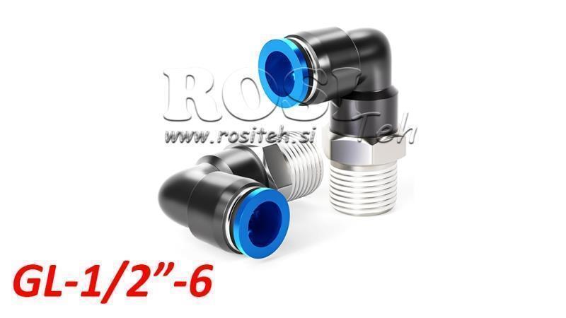 CONECTOR ANGULAR PNEUMÁTICO TPA COM ROSCA GL-012-6