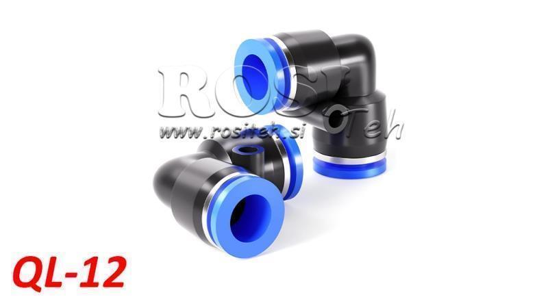 CONECTOR ANGULAR DE ENCHUFE NEUMÁTICO TPA SIN ROSCA QL-12