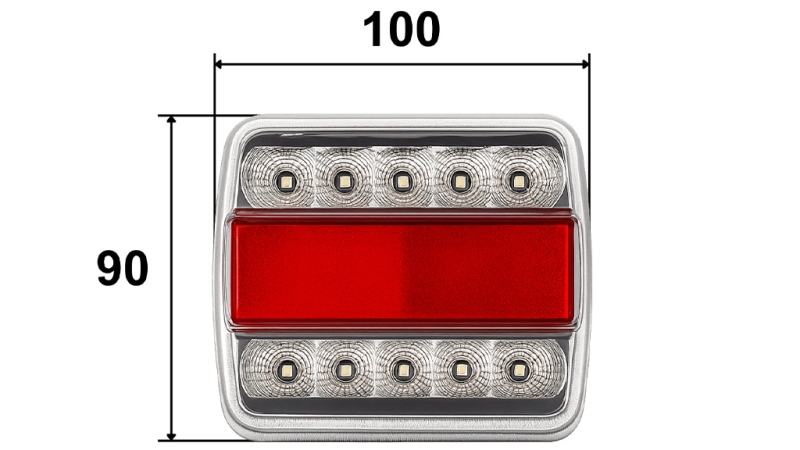 LED REAR LIGHT FOR TRAILER COMBINED 4 FUNCTIONS 12V WHITE