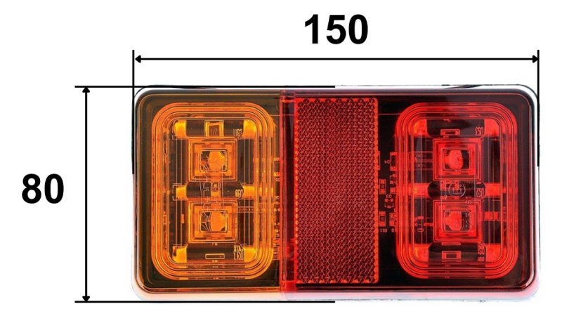 LED STRAŽNJE SVJETLO 3 FUNKCIJE 12V-24V KOMBINIRANO