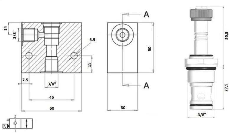 2-SUUNTAVENTTIILI 3/8 (NC) 24V - 40lit