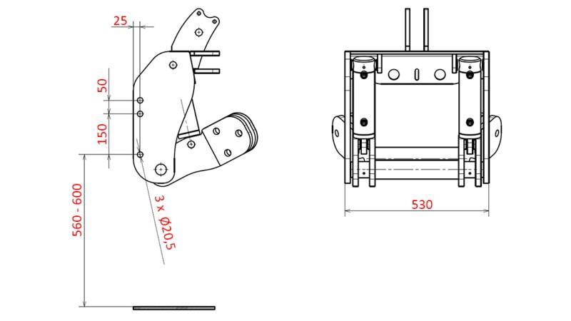 UNIVERSAL KIT FRONT AXLE HYDRAULICS FOR TRACTOR 1500kg