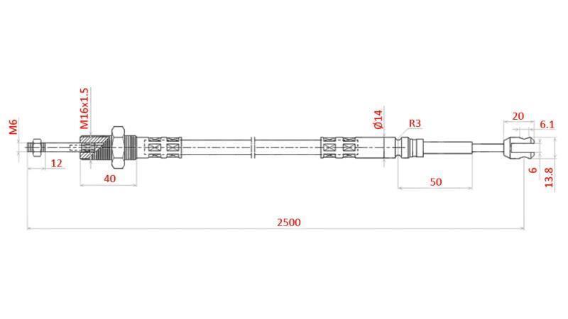 VLECHT L=2500 - vorken
