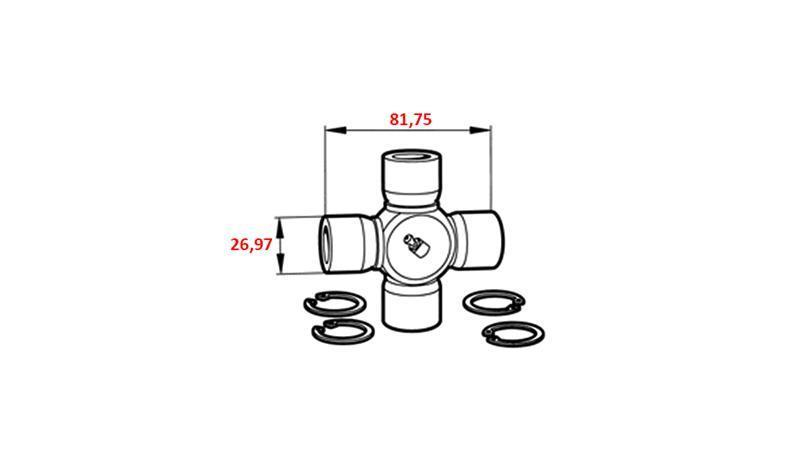 CROSS F-26,97X81,75 FOR ECO CARDAN 910mm 30-75HP AND 890mm 30-75HP