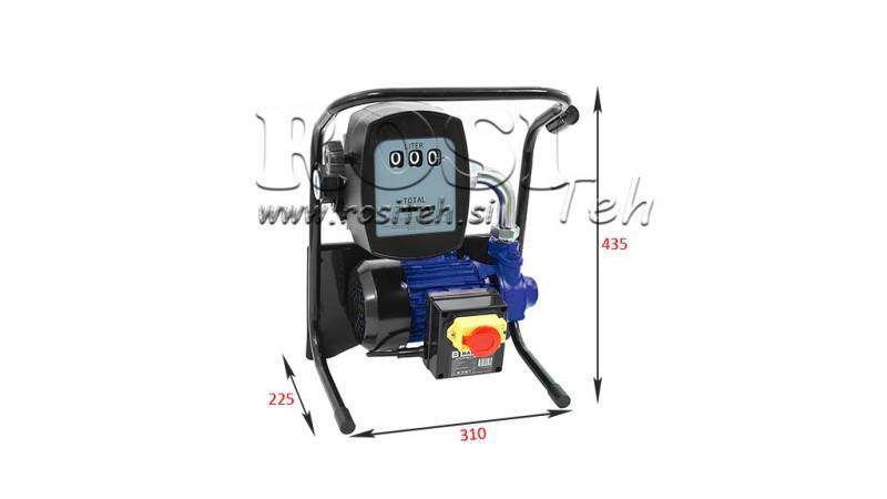 DIESELDRIVSTOFF PUMPE 600W 40 l/min MED MÅLER OG DISPENSERPISTOL