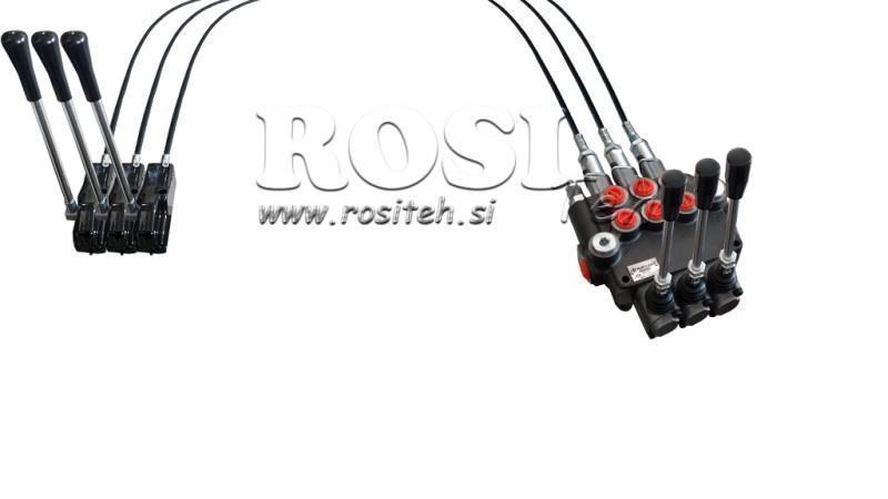 JOYSTICK DOBBELT HÅNDTAG 1.5 m HYDRAULISK VENTIL 3xP40 liter.
