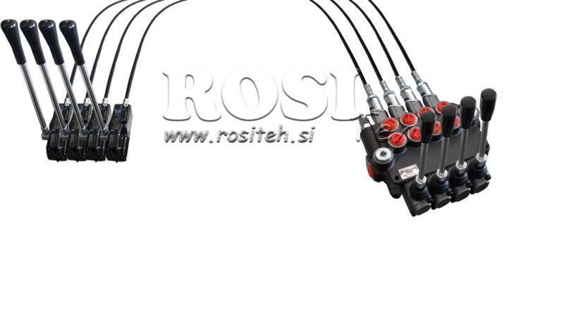 JOYSTICK DUBBELE HANDGREPE 1.5 m. HYDRAULISCHE KLEP 4xP40 liter