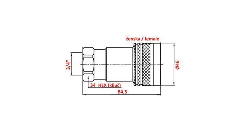 ACCOPPIAMENTO RAPIDO TRACTOR FEMMINA 3/4