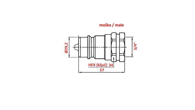 SCHNELLKUPPLUNG TRAKTOR MÄNNLICH 3/4