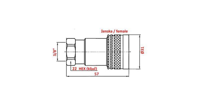ACCOPPIAMENTO RAPIDO TRACTOR FEMMINA 3/8