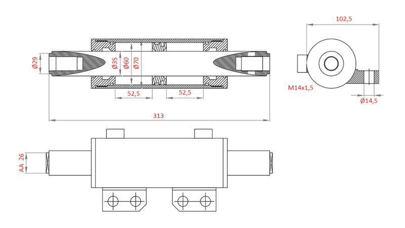 HYDRAULIC STEERING CYLINDER MF 0013901U1