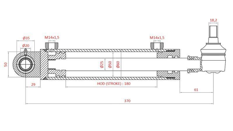 HYDRAULINEN OHJAUSSYLINTERI FIAT-NEW HOLLAND OEM-5173176