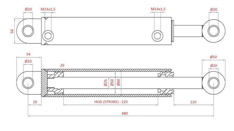 CILINDRO DI DIREZIONE IDRAULICA FIAT-NEW HOLLAND OEM-5189893