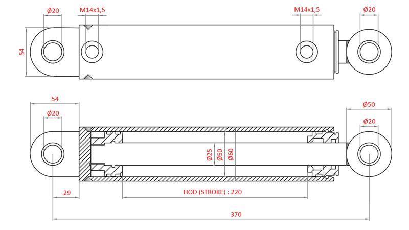CILINDRO DE DIRECCIÓN HIDRÁULICO FIAT-NEW HOLLAND OEM-87521950, 47582858