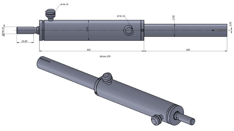 HYDRAULISK STYRESYLINDER FORD