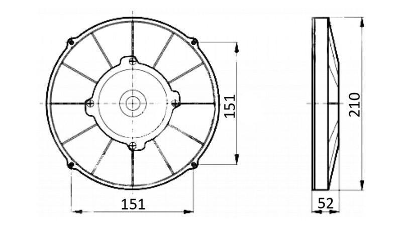 AKSIAALIVENTTIILI 190mm PUSHING 24V