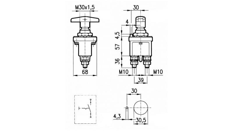 INTERRUPTOR PRINCIPAL 1 POLO METÁLICO 250A