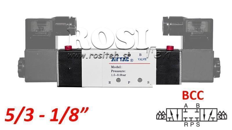 PNEUMAATTINEN ELEKTROVENTTIILI 5/3 BISTABLE 1/8 PRT-0553-BCC