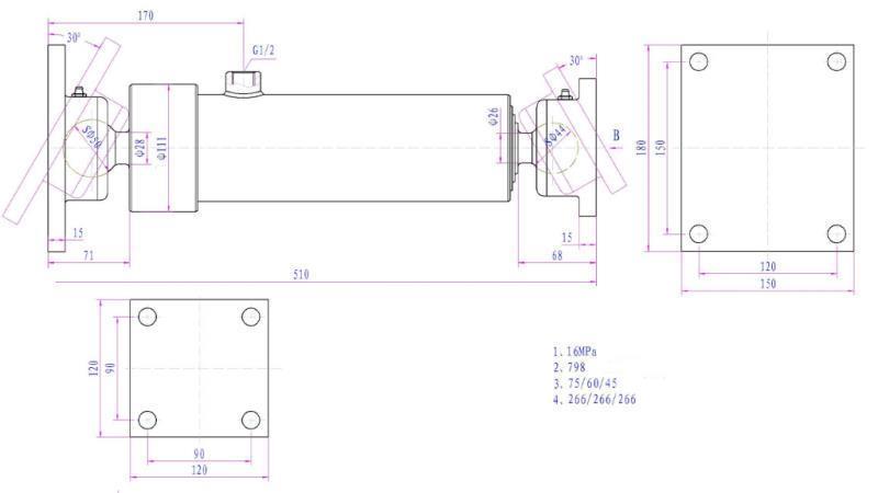 TELESKOOPPISYLINTERI 3 LAAJENTAMINEN 805MM K3B-5T