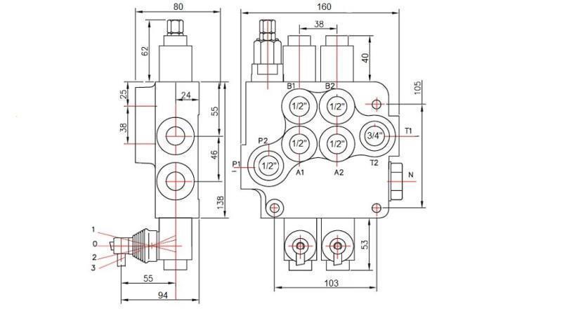 HYDRAULISCHE KLEP 2xP80