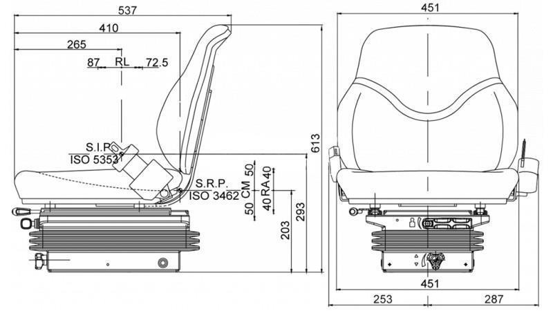 SEAT WITH MECHANICAL SUSPENSION SC79 MADE OF FABRIC