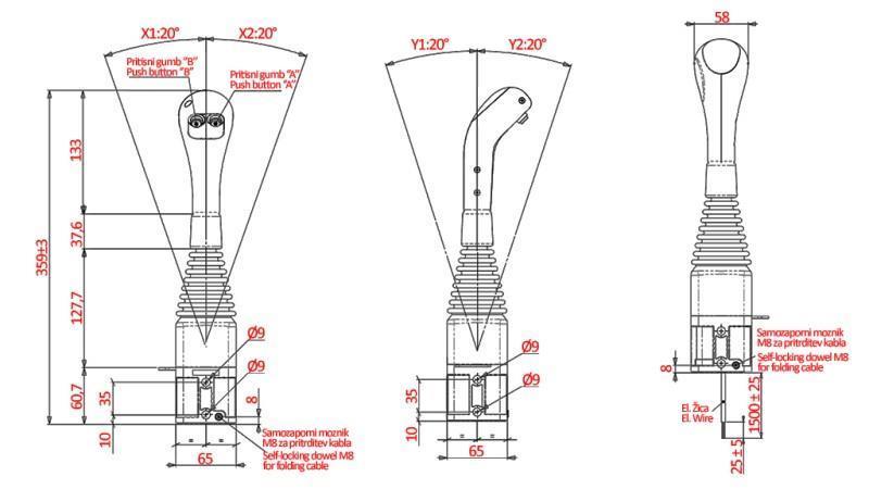 JOYSTICK NIMCO VOOR LIERBAL - 2x KNOP