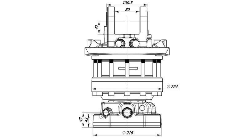 HYDRAULINEN KIERTO 10000/5000 KG FLANGE 2PR