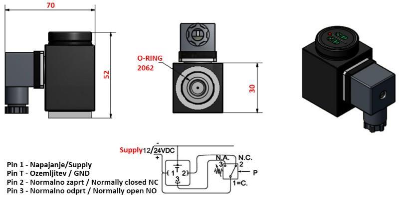 ELEKTRONISK TRYKKBRYTER X55 0-200 BAR (MAKS.500BAR)