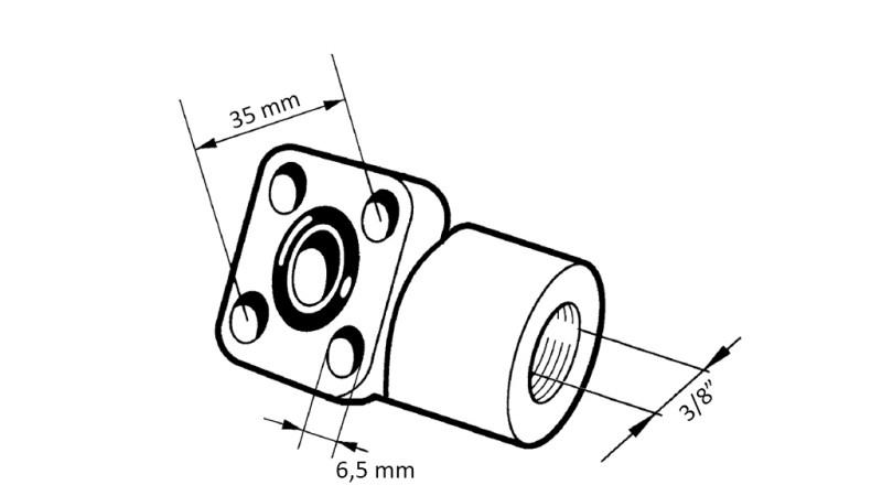 CONEXIÓN DE TUBO 3/8 - BRIDA RECTO BOSCH fi 35