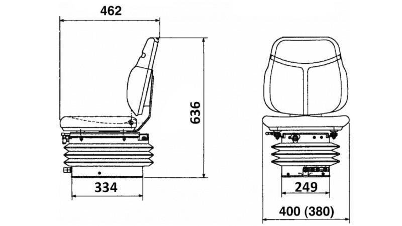 SEDILE TRACTOR SUSPENSIONE AD ARIA TESSUTO