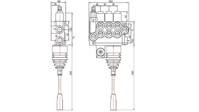 VALVOLA IDRAULICA 3xP40 JOYSTICK