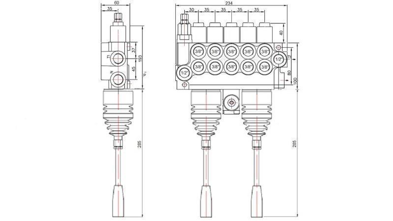 VALVOLA HID. 5xP40   2x JOYSTICK