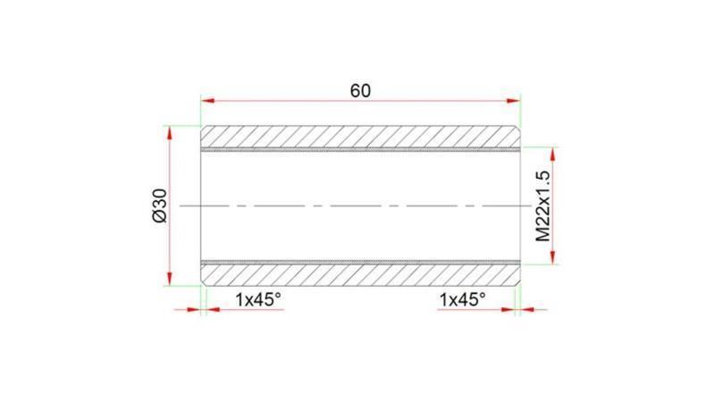 CONECTOR DE SOLDADURA 30x60 PARA TERMINAL M22x1.5