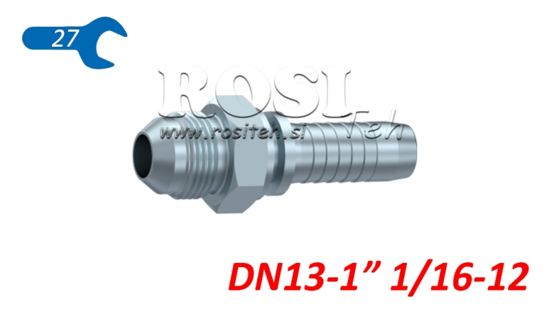 HYDRAULIC FITTING AGJ JIC74° MALE DN13-1” 1/16-12