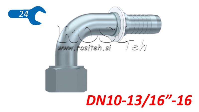HYDRAULIC FITTING DKORFS FEMALE ELBOW 90° DN10-13/16-16