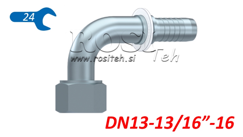 HYDRAULIC FITTING DKORFS FEMALE ELBOW 90° DN13-13/16-16